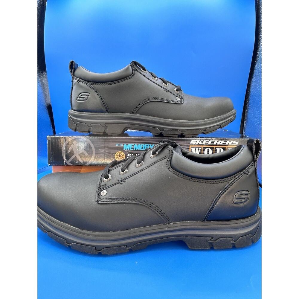 SKECHERS WORK Men's Cottonwood Cantix Soft Toe EH Slip Resistant Shoe Blk Sz 13